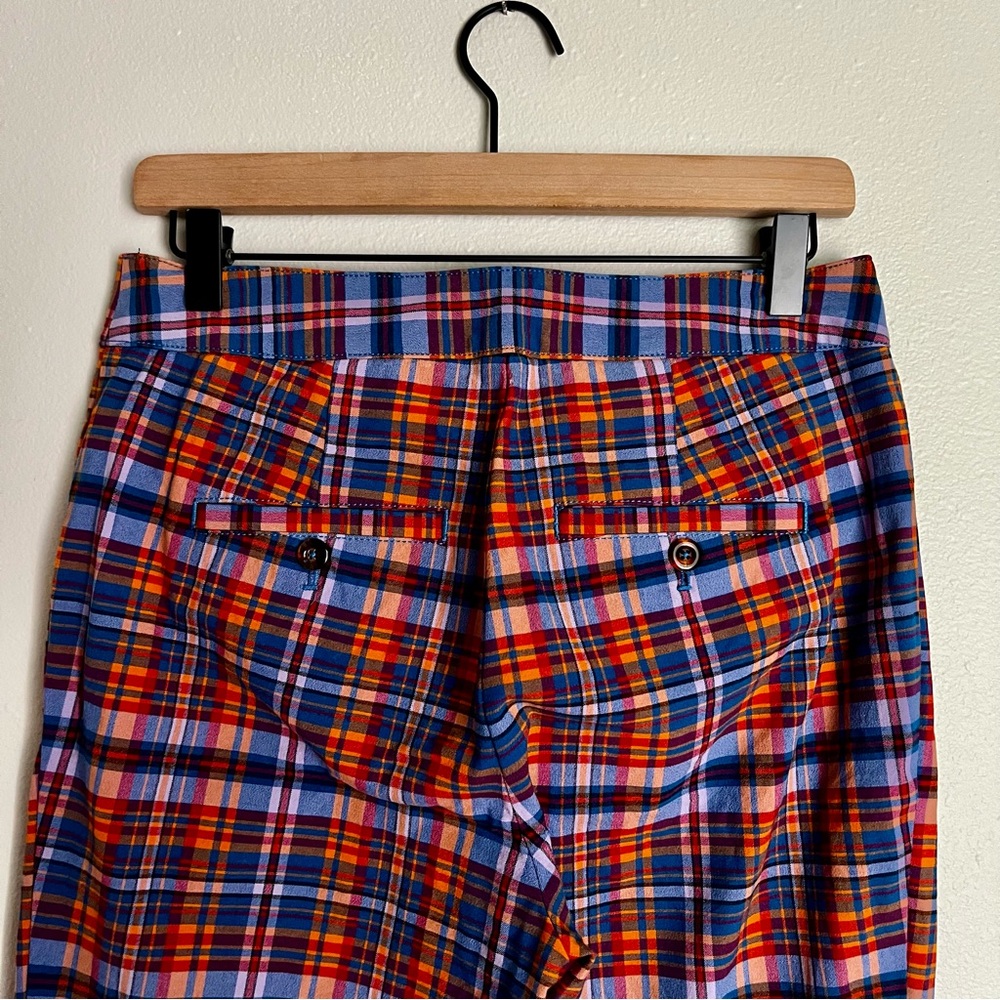 ANTHROPOLOGIE Mauve Flared Plaid Pants Size 6 - Picture 9 of 15